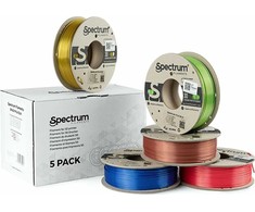 Spectrum Filament PLA Silk 5x250g, mišinys, Glorious Gold, Spicy Copper, Apple Žalias, Ruby Raudona, Indigo Mėlyna
