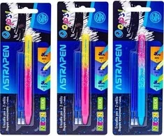 Astra CLICK ištrinamas rašiklis 0,5 mm ASTRAPEN Oops! NEON + 2 CLICK ištrinami užpildai mėlynoje blisterinėje pakuotėje 1+2 vnt.