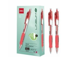 Gelio rašiklis 0.5 mm Arrix raudonas (12 vnt.) DELI