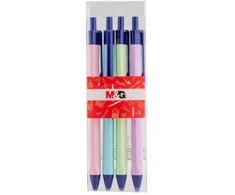 Gelinis rašiklis 0,7 mm mėlynos spalvos 4 vnt. pastelinių M&amp;G