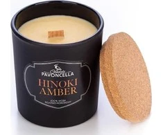 Duka Hinoki Amber sojų žvakė, juoda, 135 g