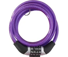 Dunlop Spiralinis dviračio užraktas su kodu 0,6x120 cm violetinis