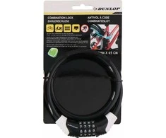 Dunlop spiralinis dviračio užraktas su kodu 10mm x 65cm juodas
