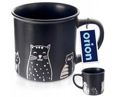 Duo Gift Orion Keraminė Puodelis 500 ml Juodas su Katės Motyvu