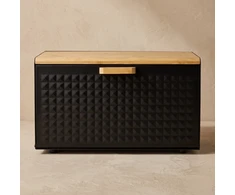 Duonkepis Lumarko metalinis su bambukiniu dangčiu, 35,5 x 23 x 21 cm