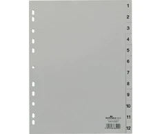 Durable A4 1 -12 pp pilkosios rišamosios priemonės