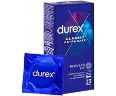 Durex Klasikiniai „Extra Safe“ prezervatyvai, sustiprinti papildomam saugumui, 12 vnt.
