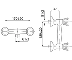 Dušo baterija Ferro Chromo standartas (BST77)