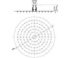 Deante Steel overhead shower – 300 mm