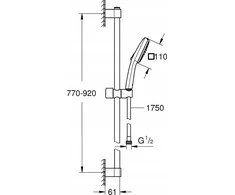 Dušo komplektas Grohe Grohe stumdomas dušo komplektas Tempesta Cube 110 matinės juodos spalvos 269082433