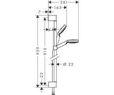 Dušo rinkinys Hansgrohe Krometta slankioji balta (26537400)
