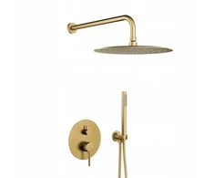 Dušo rinkinys KFA Įleidžiamas dušas Moza Brushed Light Gold PVD (5039-501-39)