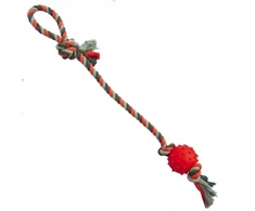Duvo+ DUVO+ Žaislas sznur su kamuoliuku Pętla oranžinė-pilka 60cm 4705065
