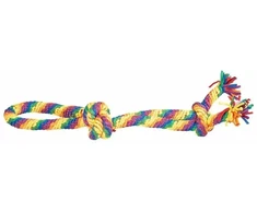 Duvo+ Elastinis virvelinis žaislas su mazgeliais ir kilpa, įvairiaspalvis, 60x12x7cm