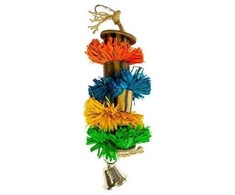 Duvo+ DUVO+ ŽAISLAS Paukščiams POM-PONAI IŠ RAFFIA 29x8,9x8,9cm