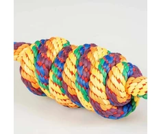 Duvo+ Žaislas su elastiniu virvės mazgu ir pynimu, įvairiaspalvis 63x8x8cm
