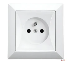 Duwi 33029 Viengubas įleidžiamas lizdas su įžeminimu 2P+Z balti laukai, 33029