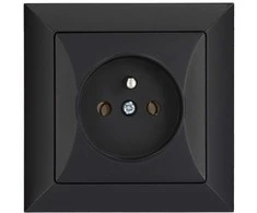 Duwi 33208 Viengubas įleidžiamas lizdas su įžeminimu 2P+Z Juodas laukai, 33208