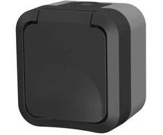 Duwi 60324 Vieno paviršiaus montuojamas lizdas su įžeminimu Aqua Pro IP55 grafito pilka 60324