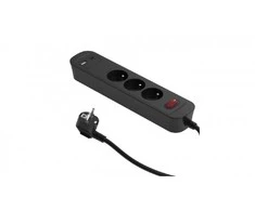 Duwi PD20 3 lizdų greito įkrovimo prailgintuvas su jungikliu + 2x USB (A+C) 1,4 m SQUALL, grafito spalvos / 34098