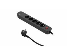 Duwi PD20 greito įkrovimo prailgintuvas, 5 lizdų su jungikliu + 2x USB (A+C), 1,4 m SQUALL, grafito spalvos / 34099