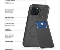 DUX DUCIS dėklas RAFI II MAG su stovu, suderinamu su MagSafe, skirtas IPHONE 15 Plus juodas