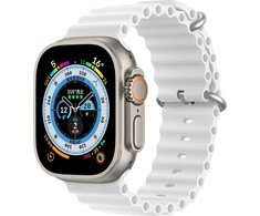 Dux Ducis Apyrankė Apple Watch 9 / 8 / 7 / 6 / 5 / 4 / 3 / 2 / SE (45 / 44 / 42mm) silikoninėBand Bracelet baltos spalvos (OceanWave Version)