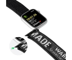 Dux Ducis apyrankė (Outdoor Version) Apple Watch Ultra apyrankė, SE, 9, 8, 7, 6, 5, 4, 3, 2, 1 (49, 45, 44, 42 mm) Nylon juodos ir sidabrinės spalvos