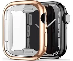 LCD apsauginis stikliukas/dėklas Dux Ducis Samo Apple Watch 45mm rožinis