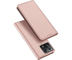Dux Ducis Skin Pro Xiaomi 13 atverčiamas Card Wallet su stoveliu dėklas telefonui rožinės spalvos