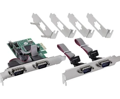 StarTech InLine PCIe 4 prievadų RS-232 plokštė – 4 x D-Sub 9 jungtys – pridedamas žemo profilio laikiklis