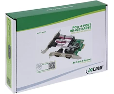 StarTech InLine PCIe 4 prievadų RS-232 plokštė – 4 x D-Sub 9 jungtys – pridedamas žemo profilio laikiklis