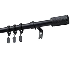 Decastyl Vienas strypas užuolaidoms, ištraukiamas, FI 19 mm, juodas, 200-300 cm, su žiedais, KOWALSKI