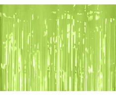 PartyDeco Folinė kutų užuolaida dekoracijoms šviesiai žalia 100x200cm