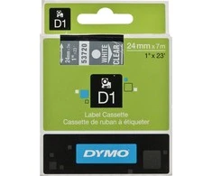 Dymo DYMO D1 24 MM X 7M skaidri (baltos spalvos)