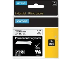 Dymo Poliesterio juosta spausdintuvams truko 19mm x 5,5m juoda ant balto S0718220 18484 - 18484