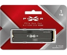 „SILICON POWER“ KOMPIUTERIŲ IR RYŠIO DISKAS „SILICON POWER“ SSD P34XD80 1TB M.2 PCIe Gen3 x4 NVMe 3400/3000 MB/s radiatorius
