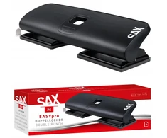 Perforatorius SAX 350 EasyPro M Double, perforuoja iki 20 lapų, 4 skylės, juodas (ISAXE350-05)