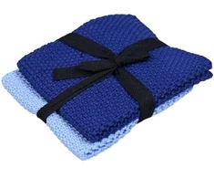 Rankšluostis E-cloth Det Gamle Apotek Knitted dish cloth, h25xw25cm, 100% cotton oeko-tex, 2/set, mėlynas/lightblue (24274025)