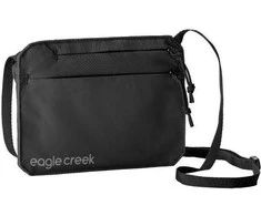 Eagle Creek RFID piniginė su užtrauktuku ant kaklo, juoda