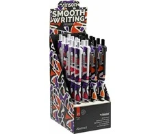 Easy Stationery madingas abstraktus mėlynas ištraukiamas tušinukas (24 vnt.)