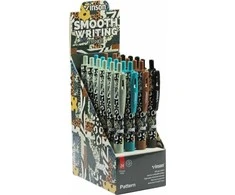 Easy Stationery Madingas raštuotas mėlynas automatinis rutulinis rašiklis (24 vnt.)