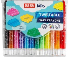 Easy Stationery Kredki świecowe wykręcane 12 kolorów EASY