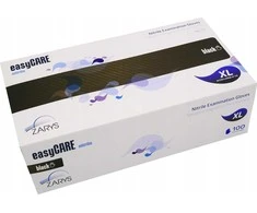 EasyCARE vienkartinės nitrilo pirštinės, be miltelių, nesterilios, juodos, XL dydis, 100vnt.