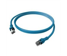 „EasyLan DualBoot PushPull“ jungiamasis kabelis Cat.6A (EA klasė), S/FTP, RJ45 / RJ45, mėlynas, 0,5 m
