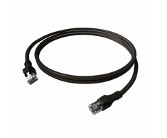 „EasyLan DualBoot® PushPull“ jungiamasis kabelis Cat.6A (EA klasė), S/FTP, RJ45 / RJ45, juodas, 0,5 m
