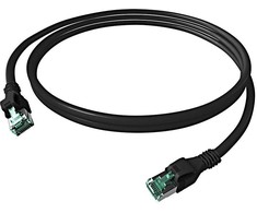 „EasyLan DualBoot® PushPull“ jungiamasis kabelis Cat.6A (EA klasė), S/FTP, RJ45 / RJ45, juodas, 3 m