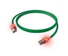 „EasyLan S/FTP DualBoot“ LED patch kabelis Cat.6A, RJ45 / RJ45, LSOH, žalias, 7,5 m
