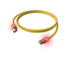 „EasyLan S/FTP DualBoot“ LED patch kabelis Cat.6A, RJ45 / RJ45, LSOH, geltonas, 7,5 m