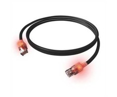 „EasyLan S/FTP DualBoot“ LED patch kabelis Cat.6A, RJ45 / RJ45, LSOH, juodas, 1,5 m